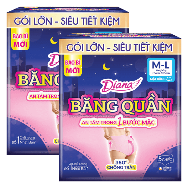 Combo 2 Băng vệ sinh quần Diana Sensi M/L (5 miếng)