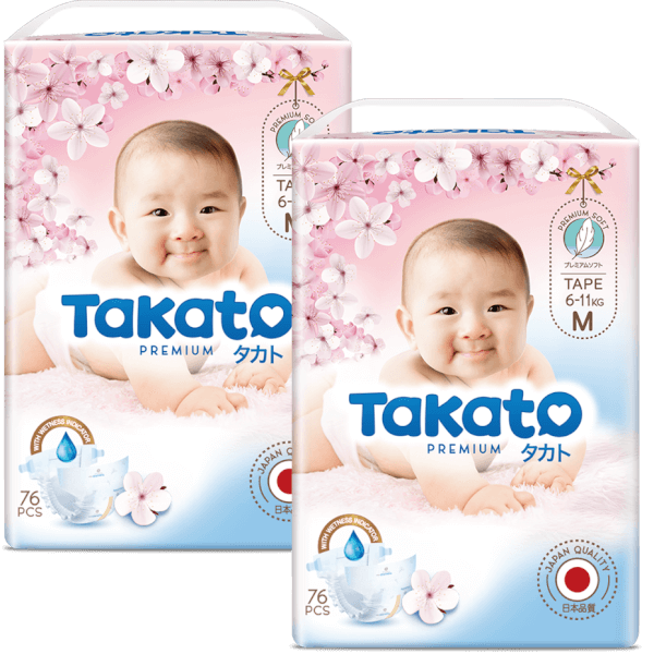 Combo 2 Tã dán Takato siêu mềm mại ( M, 76 miếng)