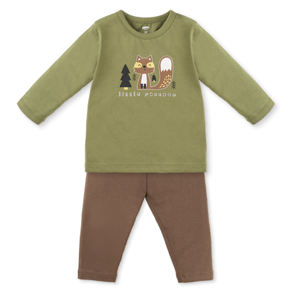 Bộ bé trai dài Animo Easy HN1025010 (1-4Y,Lá-nâu, DD02)