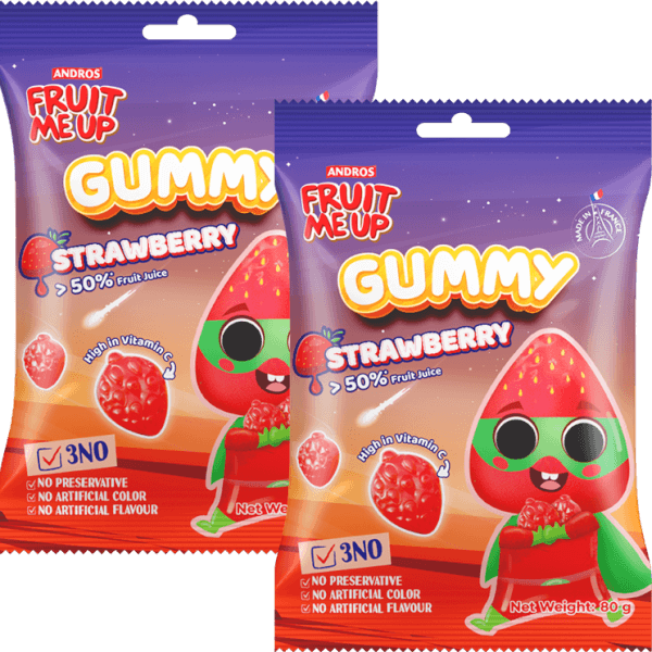 Combo 2 FRUIT ME UP KẸO DẺO VỊ DÂU TÚI 80G