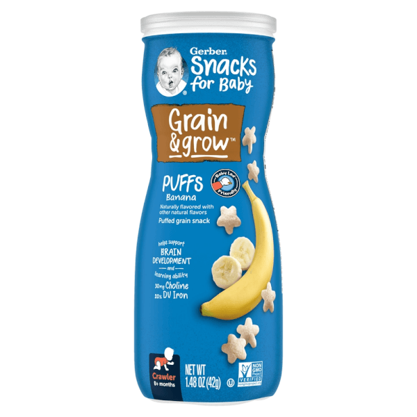 Thực phẩm bổ sung Bánh ăn dặm Gerber Puffs vị chuối *giao bao bì ngẫu nhiên*