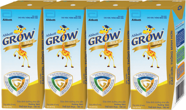 Sữa Abbott Grow Gold hương vani 180ML - Lốc 4 (Từ 1 tuổi)