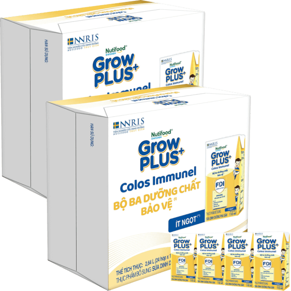 2 Thùng Sữa dinh dưỡng pha sẵn GrowPLUS+ Colos Immunel 110ml, lốc 4 hộp (Từ 1 tuổi)