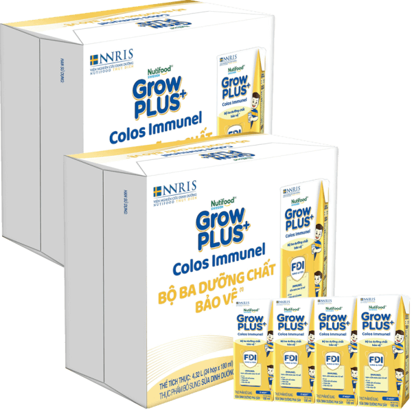 2 Thùng Sữa dinh dưỡng pha sẵn GrowPLUS+ Colos Immunel 180ml, lốc 4 hộp (Từ 1 tuổi)
