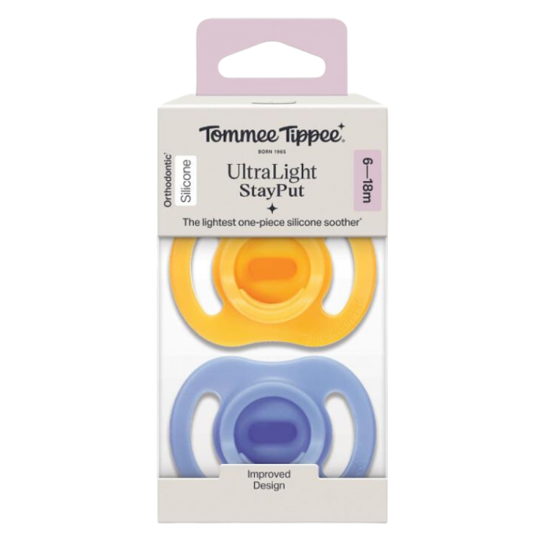 Ty ngậm silicon siêu nhẹ cho bé Tommee Tippee Ultra Light 6-18 tháng (vỉ đôi) (giao mẫu ngẫu nhiên)