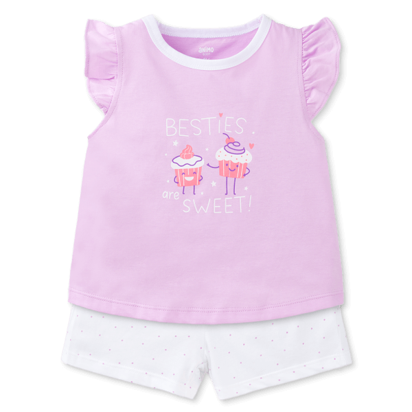 Bộ bé gái ngắn Animo Easy TX1125011 (1-4Y,Tím-trắng,TT02)