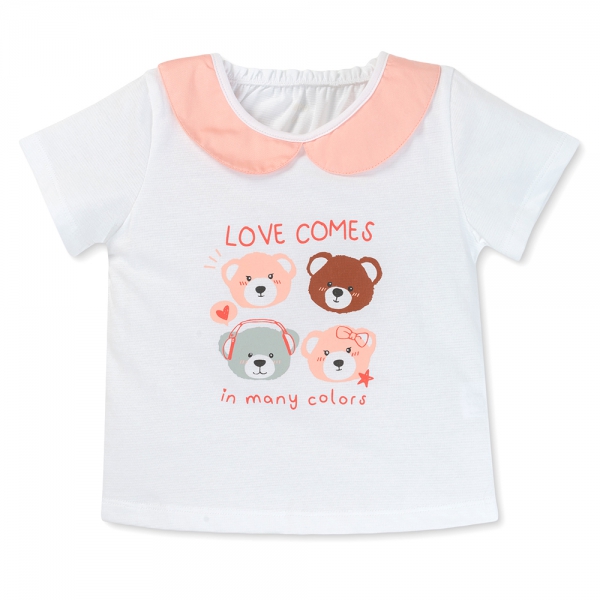 Bộ bé gái váy xếp li Animo LU1125043 (1-6Y,Trắng-hồng,TT02)