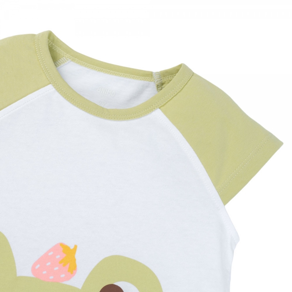 Bộ bé gái ngắn Animo Easy LU1025023 (1-4Y,Trắng-bơ,TT02)