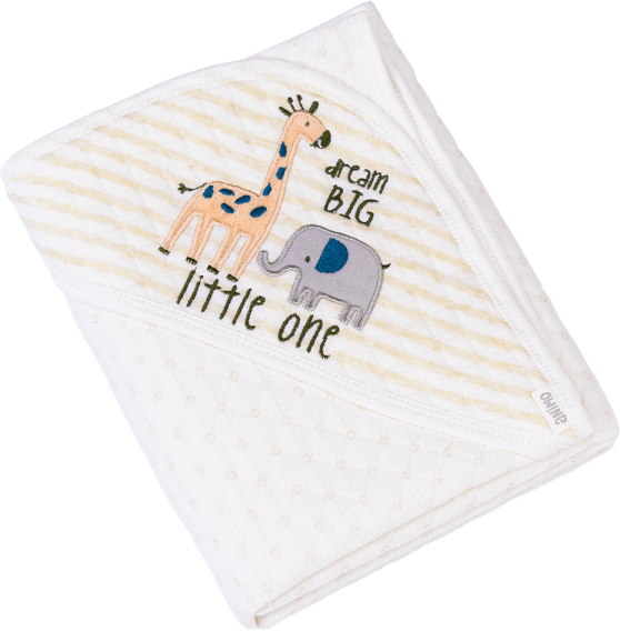 Khăn choàng ủ ấm 2 mặt Hươu và voi Animo T2303_NK001 (80x95cm,Xanh cốm)