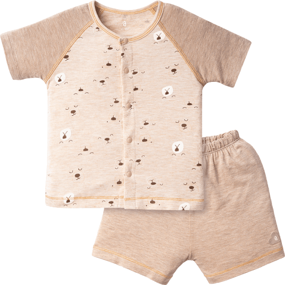 Bộ tính năng ngắn, vải sợi sồi BST Gấu nâu  Animo BMC123081 (0-24M,Nâu nhạt)