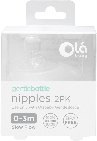 Vỉ 2 núm ty Olababy lỗ tròn (0-3M)