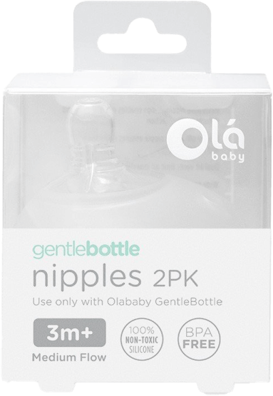 Vỉ 2 núm ty Olababy lỗ tròn (3M+)