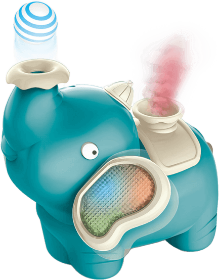 Chú voi thổi bóng và phun sương có nhạc, đèn JS056834 (Xanh)