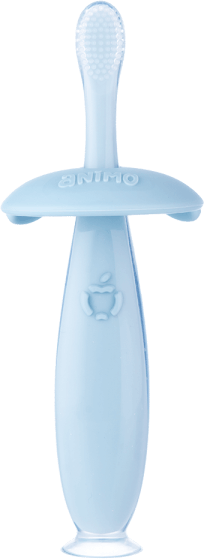 Bàn chải silicone chống hóc cho bé Animo ( 12M+, Xanh, GHtr2202)