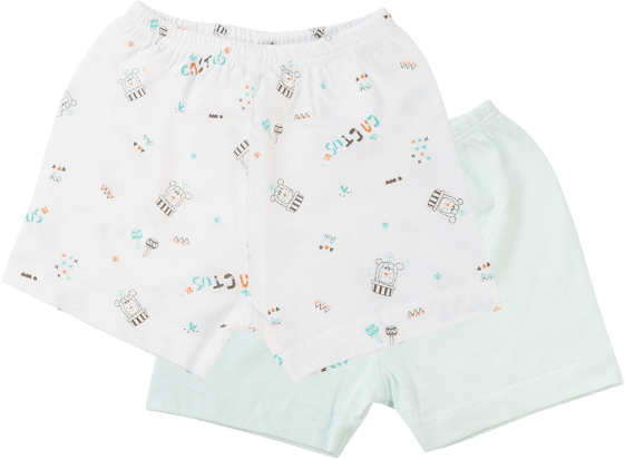 Cặp quần sơ sinh ngắn Animo NB422056 (NB-9M,Xanh ngọc-trắng-Giao màu ngẫu nhiên)
