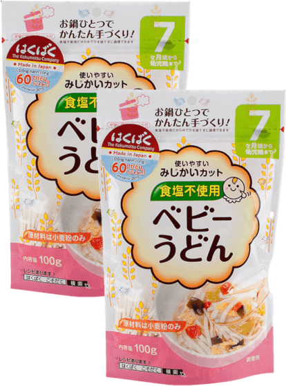 Combo 2 mì ăn dặm Hakubaku - Mì Udon Baby (từ 7 tháng tuổi)