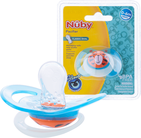 Ty ngậm chỉnh nha Nuby Silicone Ovan Xanh dương