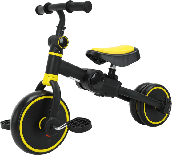 Xe đạp 3 bánh kèm chòi chân đa năng gấp gọn 105C Animo (Đen, Vàng)