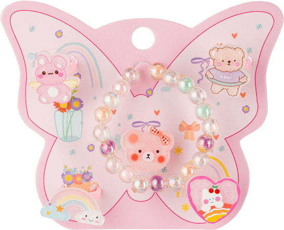 Set 6 món vòng tay và nhẫn Animo A2305_MN011 (Hồng)