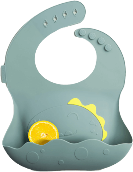 Yếm ăn dặm silicone Bebear (Xanh, BWF108)