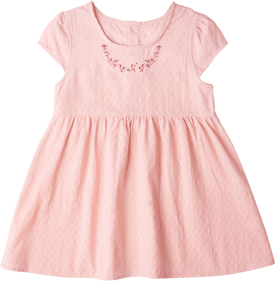 Đầm vải bé gái thêu hoa Animo TX1122075 (6M-6Y,Hồng)