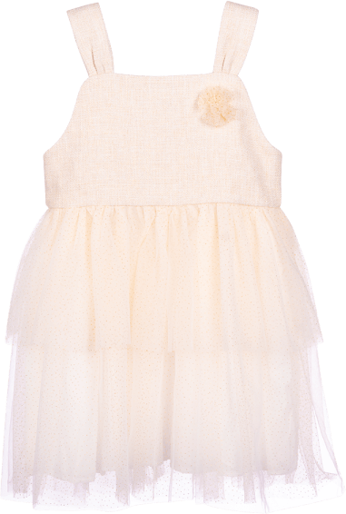 Đầm voan bé gái Animo MN922015 (6M-6Y,Màu be)