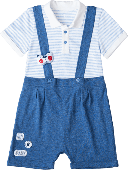 Bộ yếm bé trai ngắn, bst Gấu mụp Animo HS1122064 (6M-5Y,Blue)