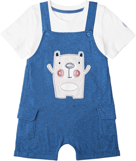 Bộ yếm bé trai ngắn, bst Gấu mụp Animo HS1122063 (6M-5Y,Blue)