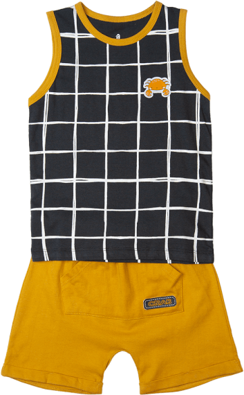 Bộ bé trai ngắn Bst Cua sốt trứng muối Animo HN1022086 (6M-6Y,Xám đậm)