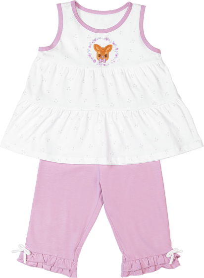 Bộ bé gái dài Animo TQ1122073 (6M-5Y,Trắng phối tím)