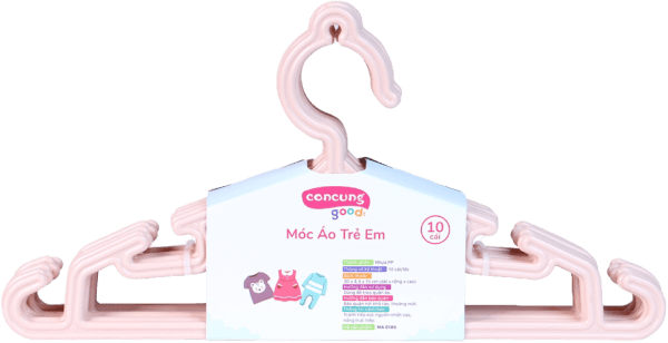 Móc áo mỏng trẻ em ConCung Good 185 - Màu hồng (10 cái/lốc)
