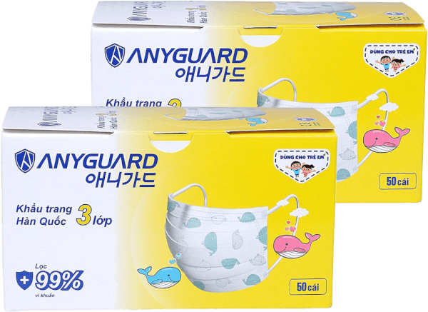 Combo 2 Khẩu trang em bé Anyguard (50 cái/hộp)