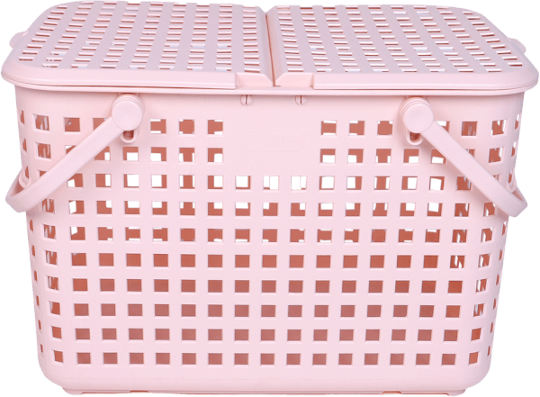 Giỏ xách quai giữa Nachi có nắp - hồng nhạt