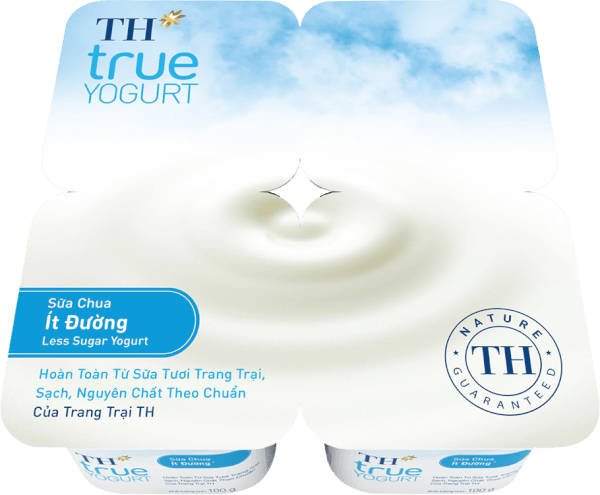 Sữa chua TH true Yogurt ít đường 100g (vỉ 4 hộp)