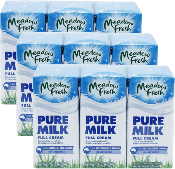 Combo 3 Sữa tươi tiệt trùng Nguyên kem nhãn hiệu Meadow Fresh 200ML (Lốc 3 hộp)