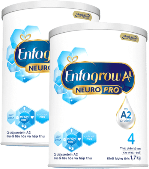 Combo 2 Sữa Enfagrow A2 Neuro Pro số 4 1.7 kg (3 - 6 tuổi)