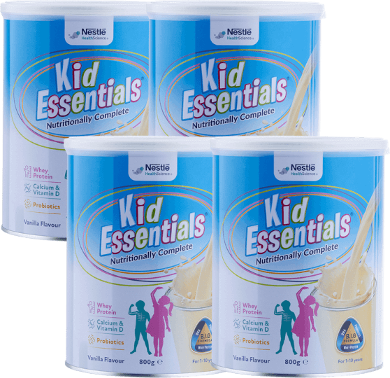 Combo 4 thực phẩm dinh dưỡng y học Kid Essentials Australia 800g hương vani (1-10 tuổi)