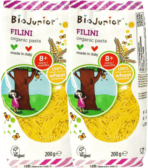 Combo 2 Mì ăn dặm hữu cơ cho bé dạng sợi BioJunior 200g