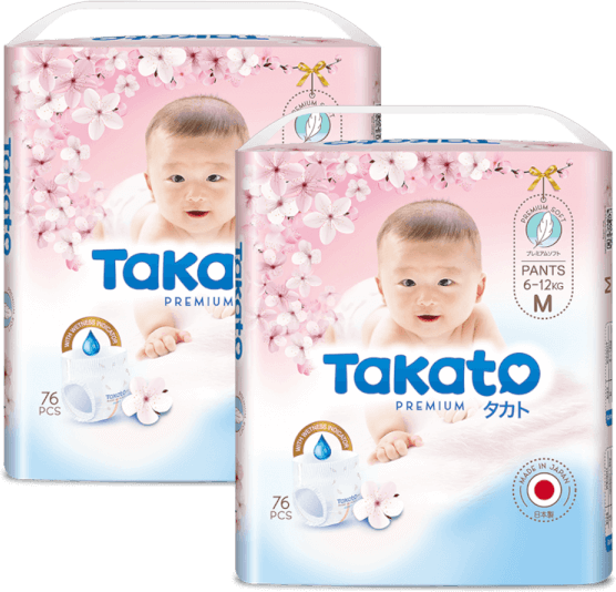 Combo 2 Tã quần Nhật Bản Takato siêu mềm mại (M, 76 miếng)