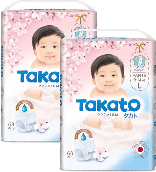 Combo 2 Tã quần Nhật Bản Takato siêu mềm mại (L, 68 miếng)