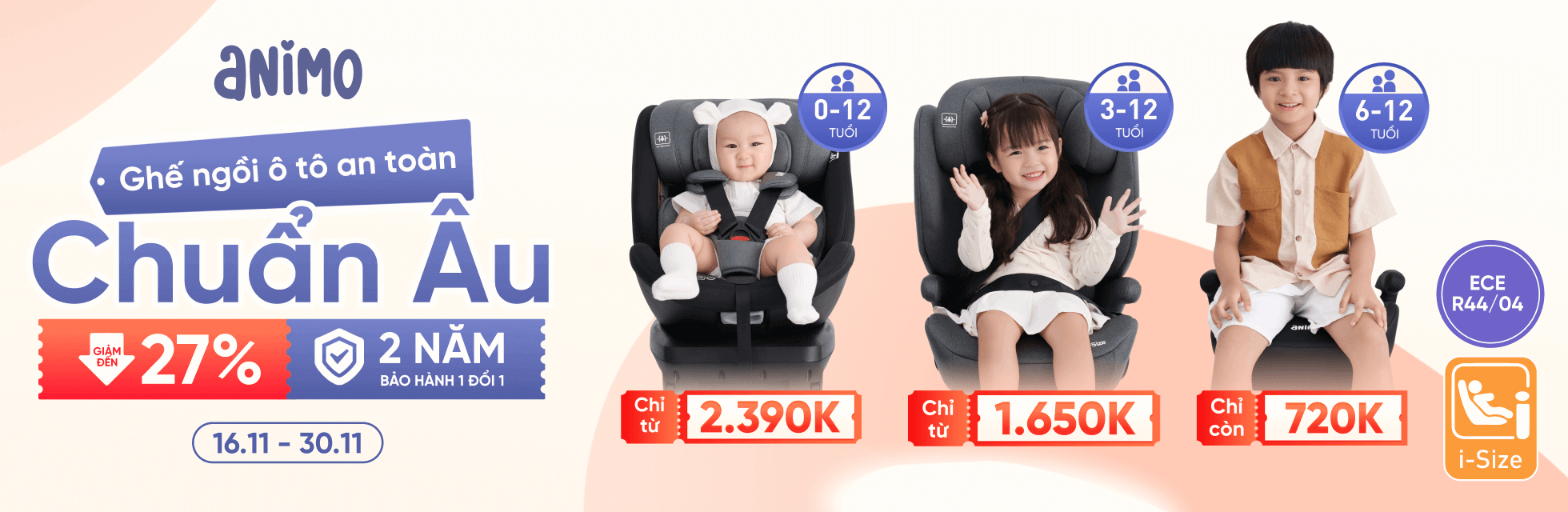 Ghế ô tô Animo T11 - HOME