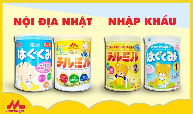  Phân biệt sữa Morinaga nhập khẩu và nội địa Nhật