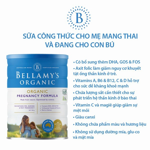 Lý do mẹ bầu không nên bỏ qua sữa Bellamy's Organic Pregnancy Formula