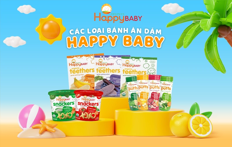Chi tiết bảng giá các loại bánh ăn dặm Happy Baby mới nhất tại Con Cưng