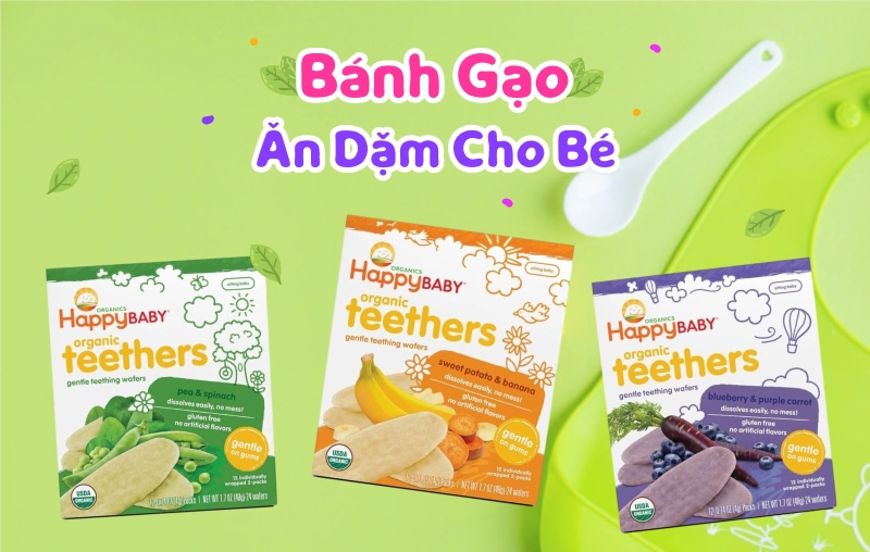 Cập nhật bảng giá các loại bánh gạo ăn dặm cho bé Happy Baby mới nhất tại Con Cưng