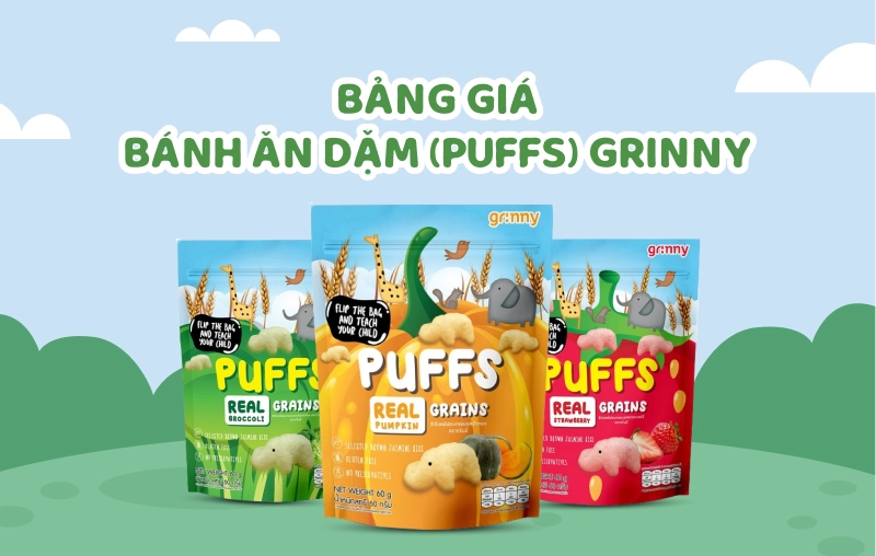 Cập nhật bảng giá bánh ăn dặm Grinny mới nhất tại Con Cưng