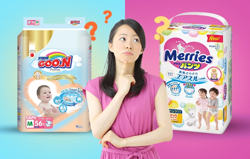 So sánh bỉm tã GOO.N và Merries