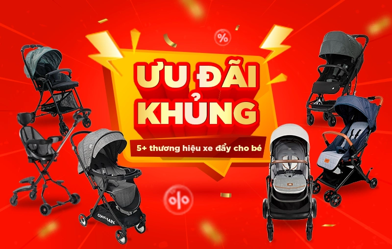 5+ thương hiệu xe đẩy cho bé chất lượng, giảm đến 50% tại Con Cưng