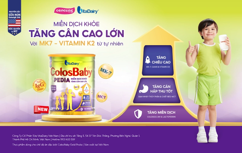 Khám phá thành phần sữa ColosBaby Gold Pedia nào đặc biệt tốt cho trẻ suy dinh dưỡng, thấp còi
