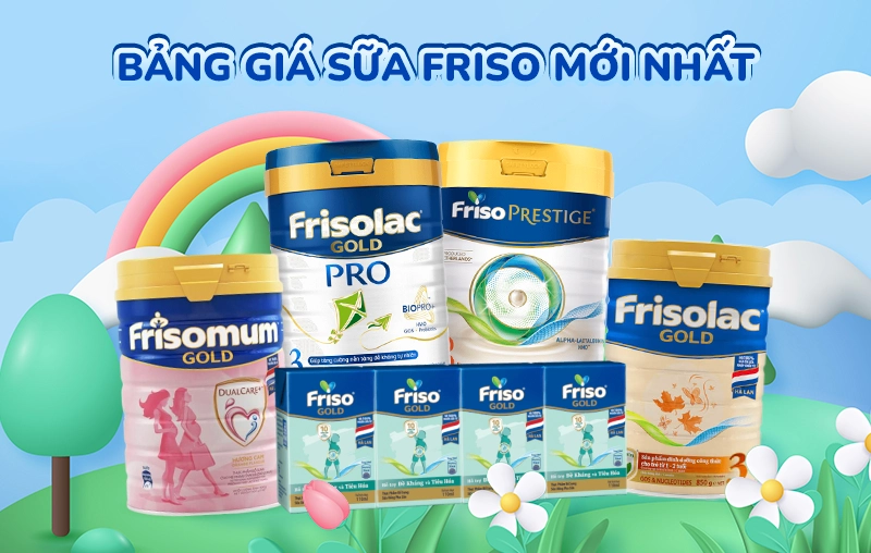 [2024] Cập nhật bảng giá sữa Friso mới nhất
